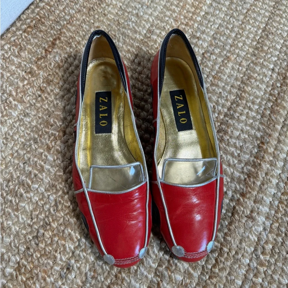 Zalo -Whimsical‎ Red Leather Sports Car Design Shoes US Size 7.5